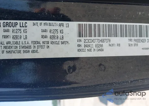 2013 Dodge Charger R/T from USA, damaged, VIN 2C3CDXDT7DH687370